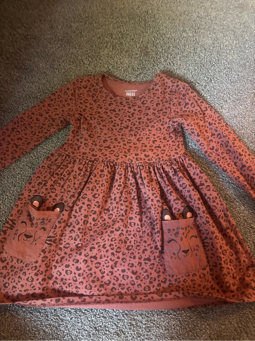 jumping beans Rust Pink Leopard Pocket Dress